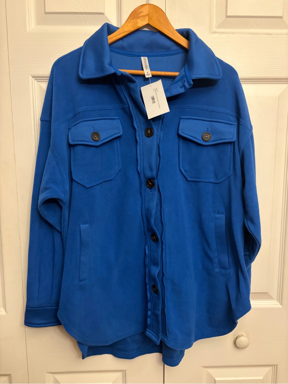 Zenana Outfitters Royal Blue Button-Up Jacket
